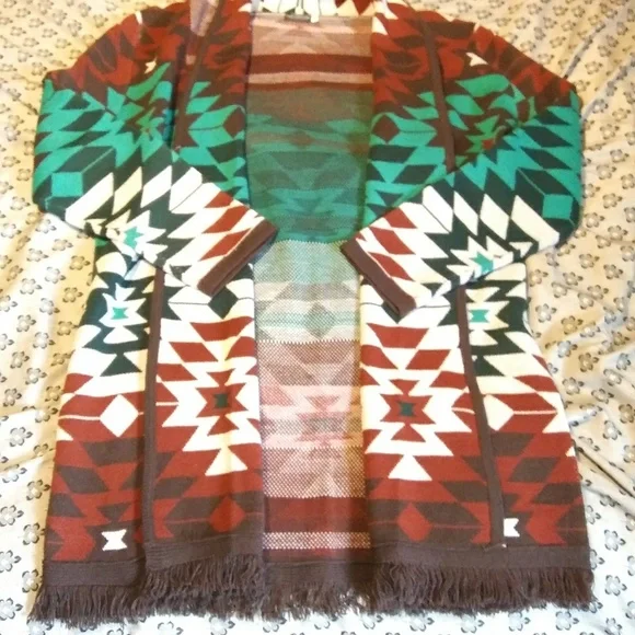 EarthBound Aztec Print Cardigan S Loose - Picture 2 of 6